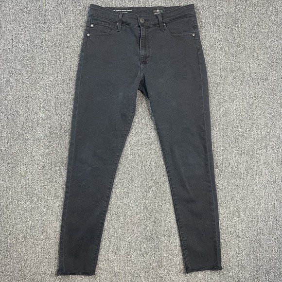 Adriano Goldschmied Farrah Skinny Ankle Jeans 28R Black Raw Hem High Rise Slim — photo 2